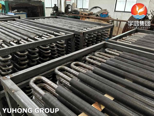 خرید لوله های فلک جوشکاری با فرکانس بالا، نوع U Bend (U Bend Fin Tube) ،SA213 T9 و SS409، کاربرد بخارگر online manufacture