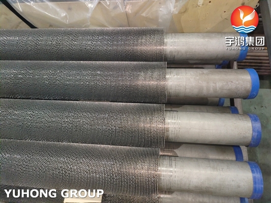ASTM A312 TP304H Welded Helical Serrated Finned Tubes For Economizer Boiler