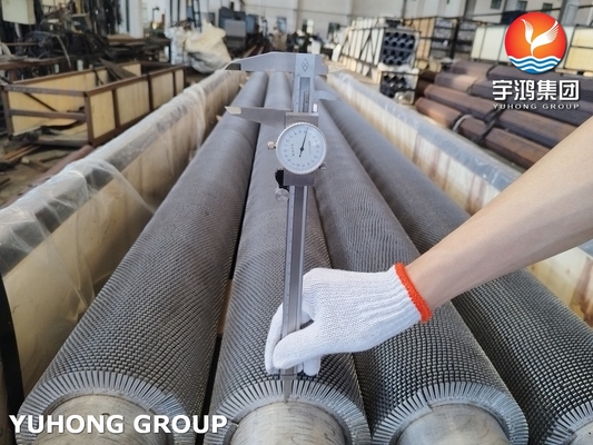 Heater HFW Serrated Fin Tube ASTM A312 TP304H With Stainless Steel Fins