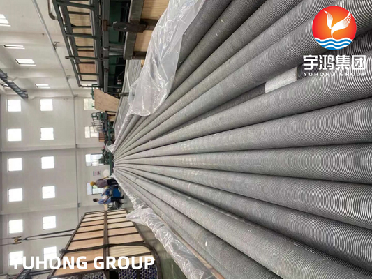 Wound L Finned Tube ASTM A249 TP304 Welded Base Tube With AL1060 Fins